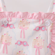 Pink bow castle ruffle bubble