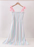 Rainbow stripe smocked dress