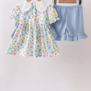 Blue Floral Lace Set