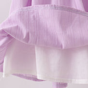 Lavender Smocked Embroidered Bow Jacquard Dress
