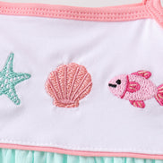 Green Marine Embroidered Jacquard Bloomer Set