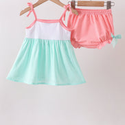 Green Marine Embroidered Jacquard Bloomer Set