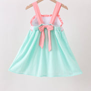 Green Marine Embroidered Jacquard Dress