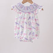 Purple Sea Turtle Smocked Bubble