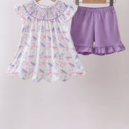 Purple Sea Turtle Smocked Set