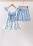 Blue Retro Floral Set