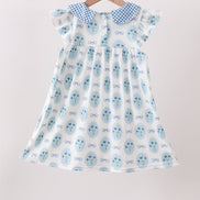 Blue Retro Floral Dress