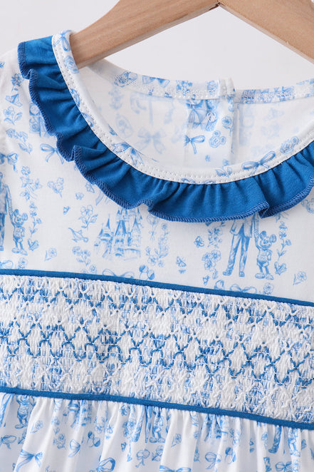 Blue Castle Smocked Ruffle Bloomer Set