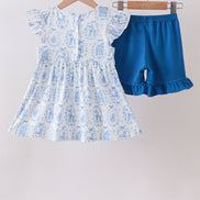 Blue Castle Smocked Ruffle Set