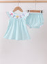 Blue Umbrella Smocked Bloomer Set