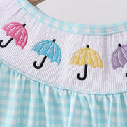Blue Umbrella Smocked Set
