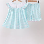 Blue Umbrella Smocked Set
