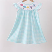 Blue Umbrella Smocked Dress