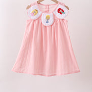 Pink Princess Embroidered Jacquard Dress