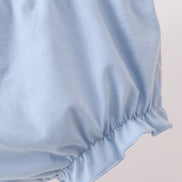 Blue Floral Smocked Ruffle Bloomer Set