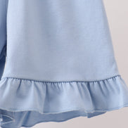 Blue Floral Smocked Ruffle Set