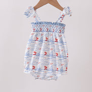Blue Sailboat Smocked Bubble
