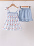 Blue Sailboat Smocked Set