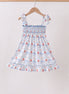 Blue Sailboat Smocked Dress