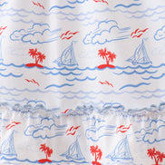 Blue Sailboat Smocked Dress