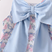 Blue Floral Bow Set