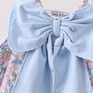 Blue Floral Bow Dress