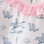 Pink Cowboy Ruffle Set