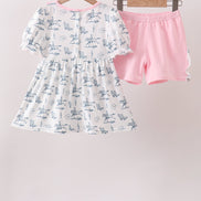 Pink Cowboy Ruffle Set