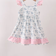 Pink Cowboy Ruffle Dress