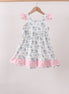 Pink Cowboy Ruffle Dress