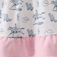 Pink Cowboy Ruffle Dress
