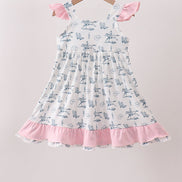 Pink Cowboy Ruffle Dress