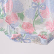 Blue Hydrangea Smocked Pearl Bubble