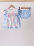 Blue Hydrangea Smocked Bloomer Set