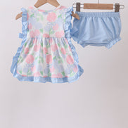 Blue Hydrangea Smocked Bloomer Set