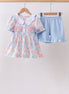 Blue Hydrangea Smocked Pearl Set