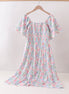 Blue Hydrangea Smocked Women Dress