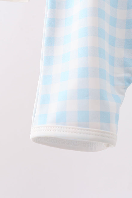 Blue Plaid UPF Swim One-Piece