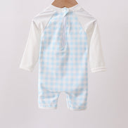 Blue Plaid UPF Swim One-Piece
