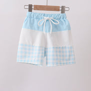 Blue Plaid UPF Swim Trunks