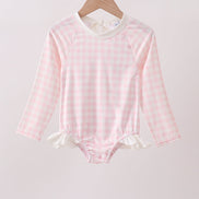 Pink Plaid UPF Rashguard