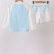Blue Plaid UPF Swim Set