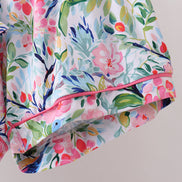 Pink Floral Bamboo Pajamas Women Set