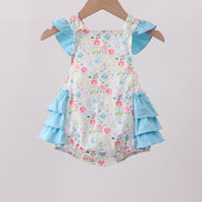 Blue Floral Ruffle Bubble