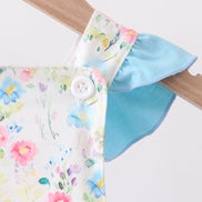 Blue Floral Ruffle Bubble