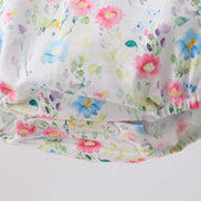 Blue Floral Ruffle Bubble