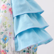 Blue Floral Ruffle Bubble