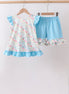 Blue Floral Ruffle Set