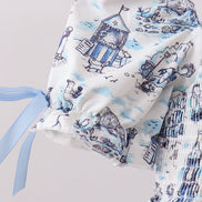 Blue Beach Smocked UPF Swim Set