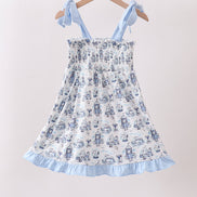 Blue Beach Smocked Dress
